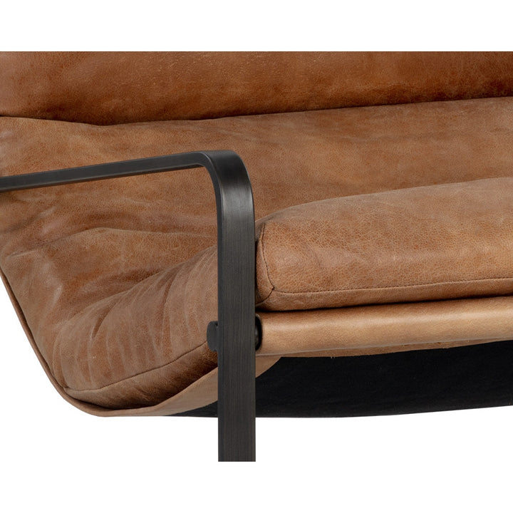 Zancor Lounge Chair - Tan Leather-Sunpan-SUNPAN-109559-Lounge Chairs-4-France and Son