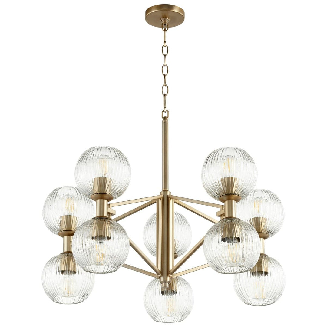 Helios Chandelier - Aged Brass - Small-Cyan Design-CYAN-10962-Chandeliers-1-France and Son