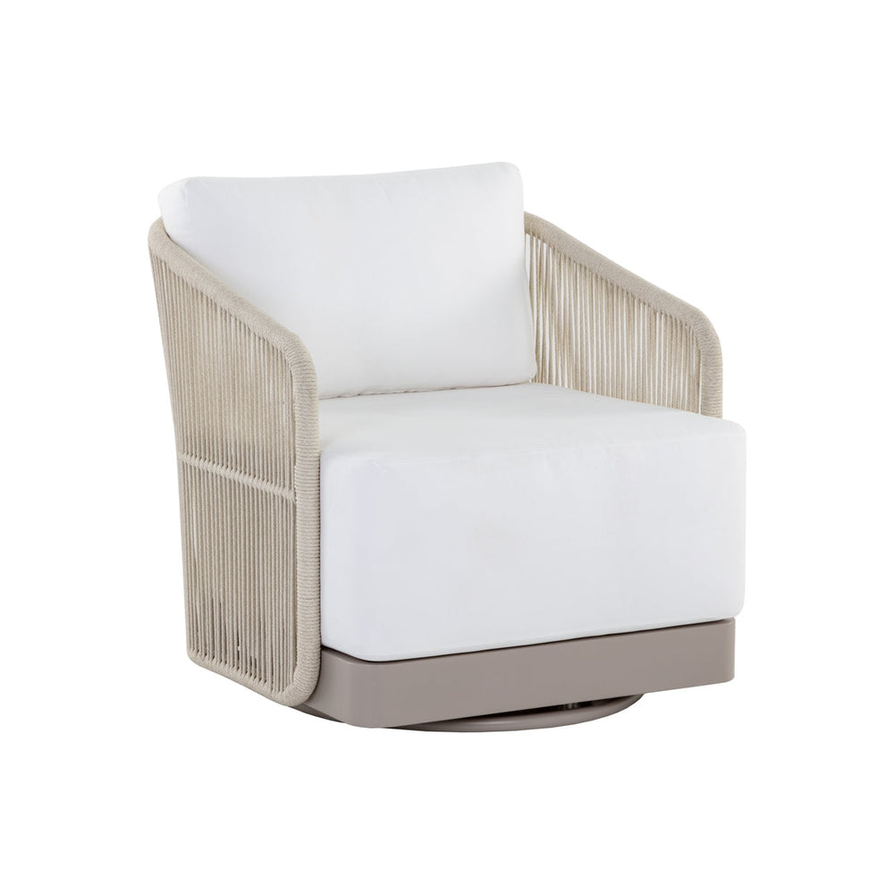 Allariz Swivel Armchair-Sunpan-SUNPAN-109650-Lounge ChairsGreige - Stinson White-2-France and Son
