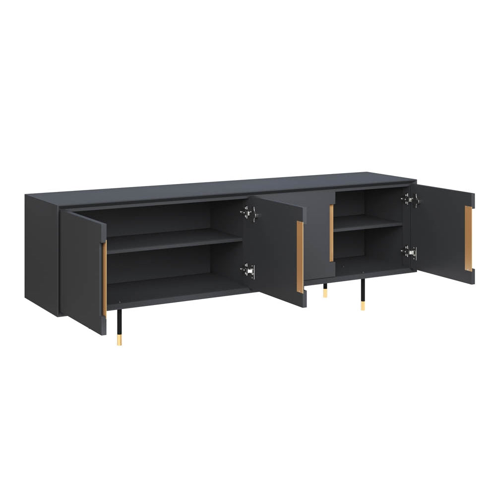 Danbury Media Console And Cabinet-Sunpan-SUNPAN-109761-Bookcases & Cabinets-2-France and Son