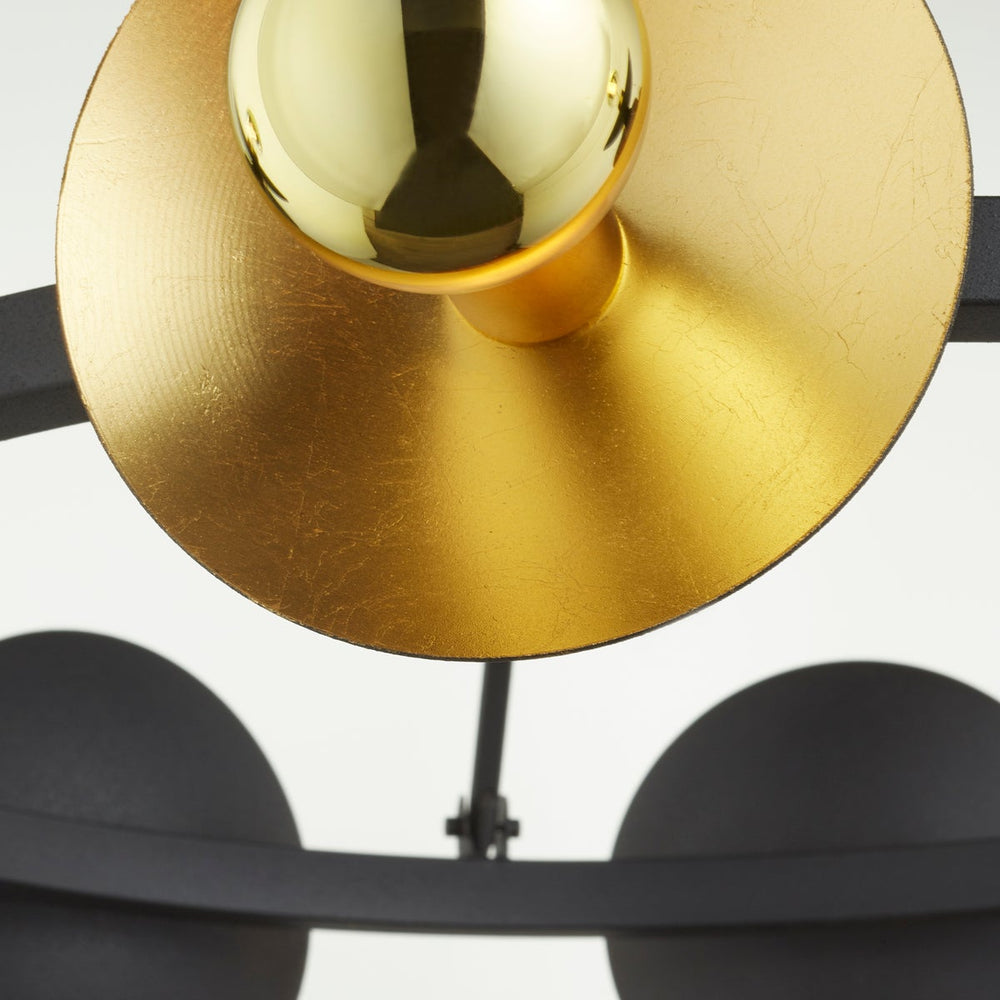 Artemis Chandelier Noir And Gold Leaf - Medium-Cyan Design-CYAN-10980-Chandeliers-2-France and Son