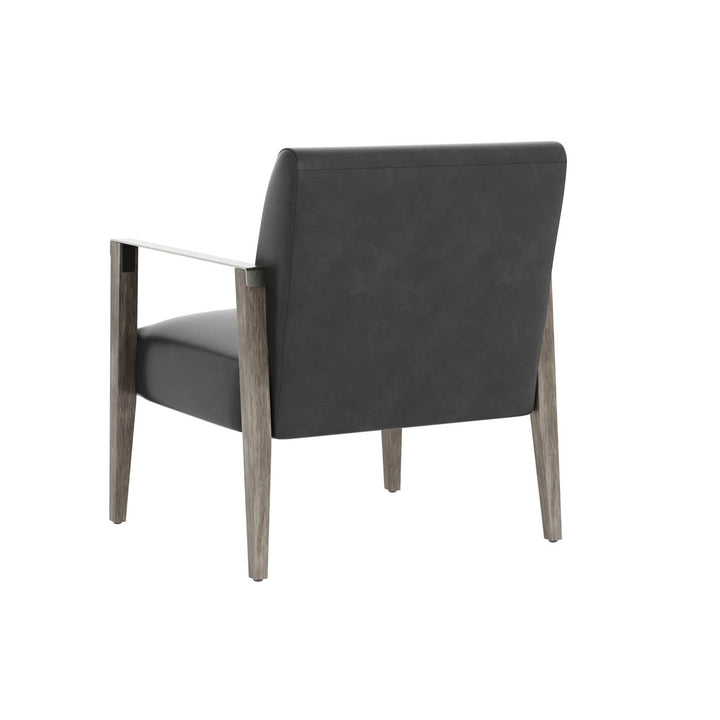 Earl Lounge Chair - Ash Grey - Brentwood Charcoal Leather-Sunpan-SUNPAN-109856-Lounge Chairs-3-France and Son