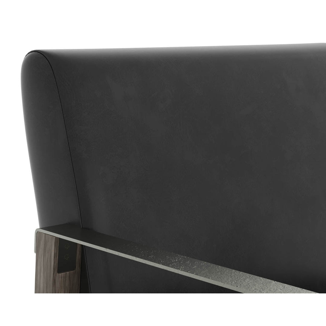 Earl Lounge Chair - Ash Grey - Brentwood Charcoal Leather-Sunpan-SUNPAN-109856-Lounge Chairs-5-France and Son