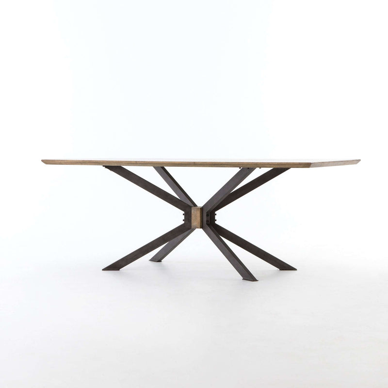 Spider Dining Table-Four Hands-FH-CIMP-105-Dining Tables79"-Bright Brass Clad-Light Rustic Black-1-France and Son