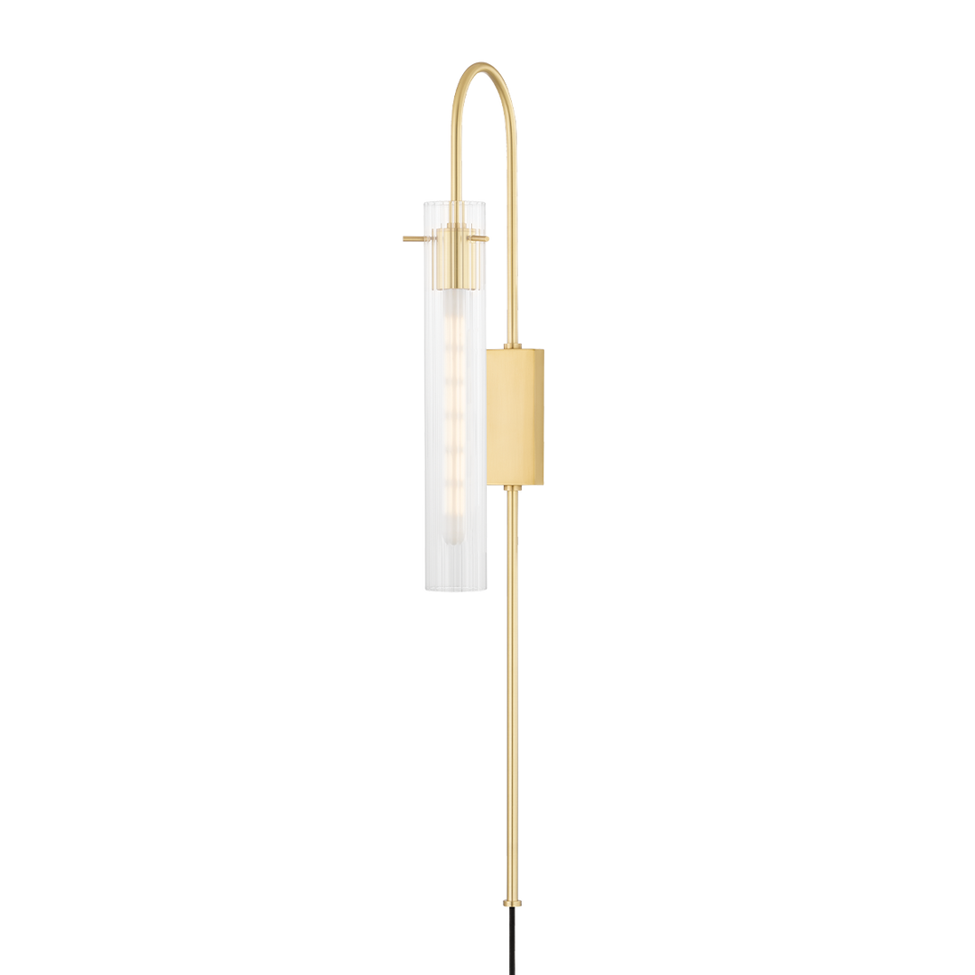 Nettie 1 Light Wall Sconce With Plug-Mitzi-HVL-HL527201-AGB-Outdoor Wall SconcesAged Brass-1-France and Son