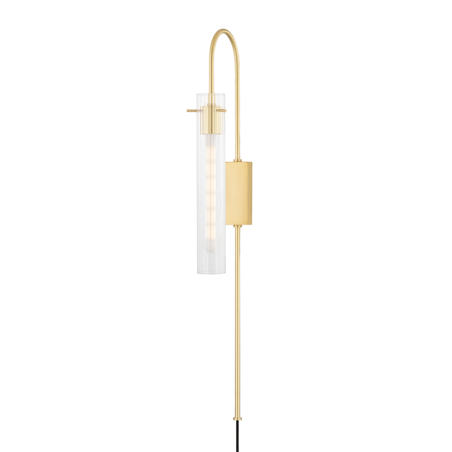 Nettie 1 Light Wall Sconce With Plug-Mitzi-HVL-HL527201-AGB-Outdoor Wall SconcesAged Brass-1-France and Son