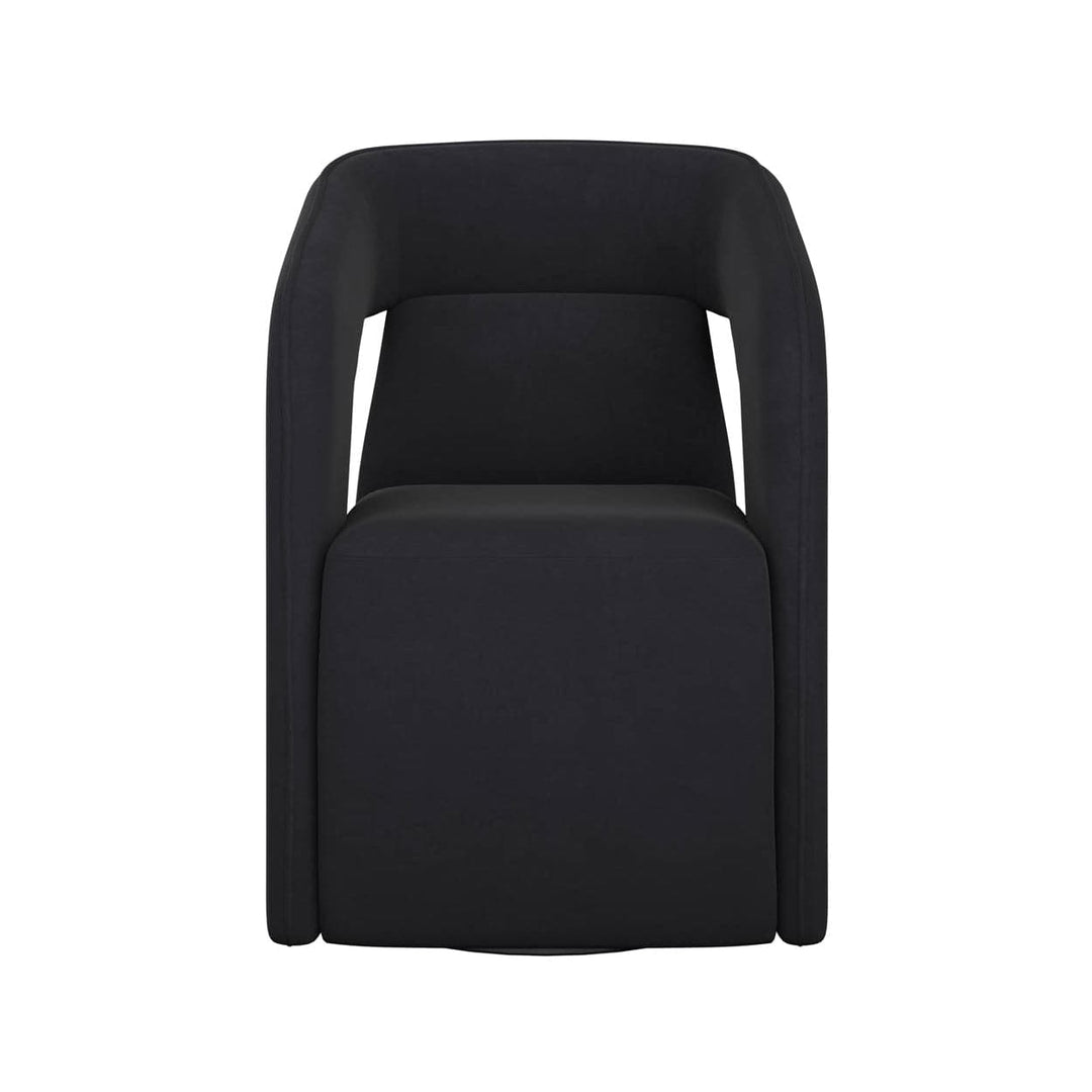 Kendrick Wheeled Dining Armchair-Sunpan-SUNPAN-110033-Dining ChairsAbbington Black-4-France and Son