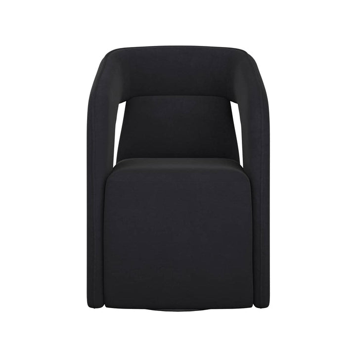 Kendrick Wheeled Dining Armchair-Sunpan-SUNPAN-110033-Dining ChairsAbbington Black-4-France and Son