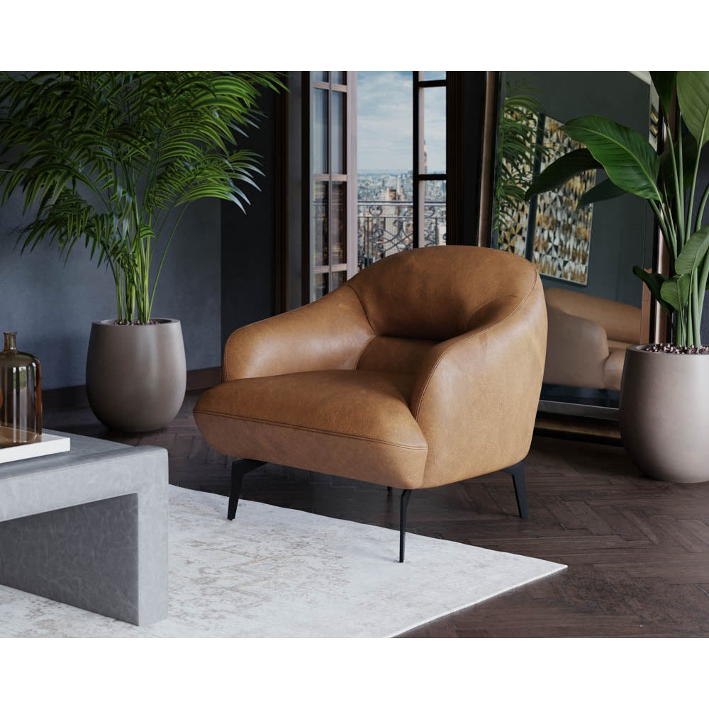 Armani Armchair-Sunpan-SUNPAN-110088-Lounge ChairsCognac Leather-2-France and Son