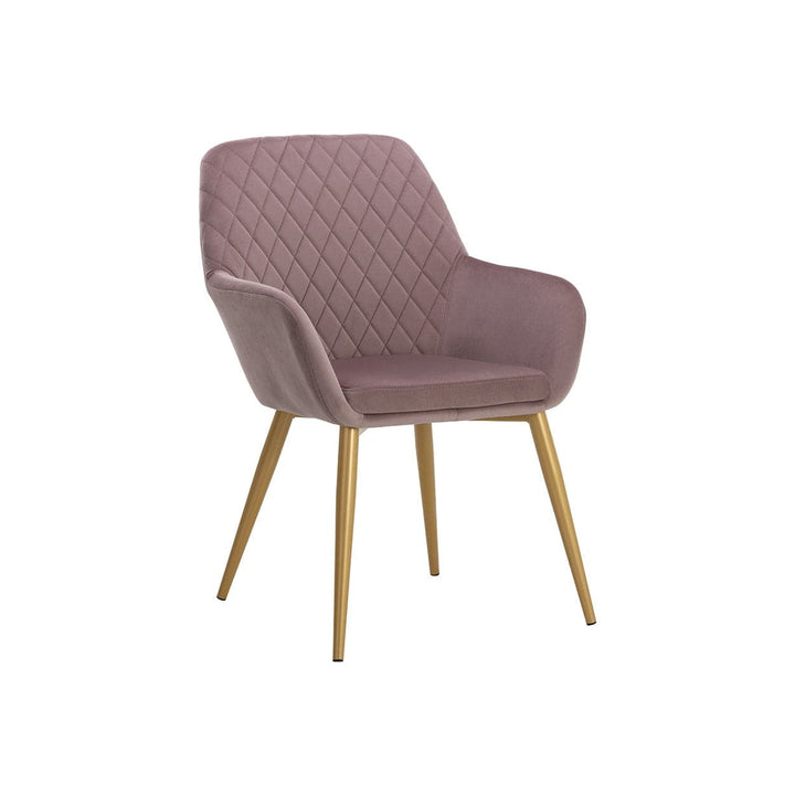 Jayna Dining Armchair-Sunpan-SUNPAN-110266-Dining ChairsChampagne Gold - Abbington Blush Purple-3-France and Son