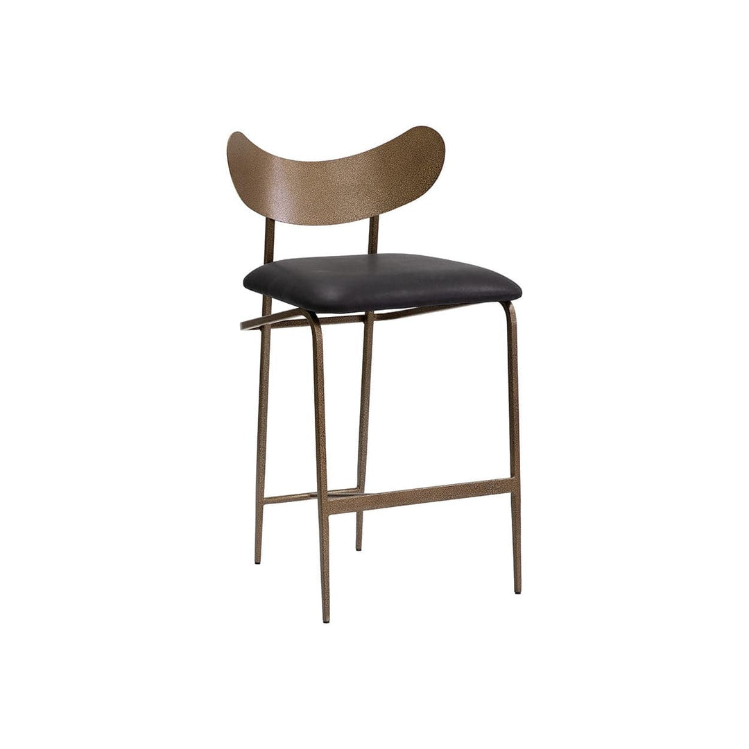 Gibbons Counter Stool-Sunpan-SUNPAN-110367-Stools & OttomansCharcoal Black Leather-4-France and Son