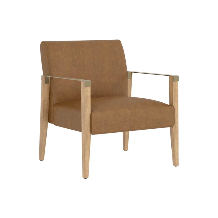 Earl Lounge Chair-Sunpan-SUNPAN-110602-Lounge ChairsRustic Oak / Ludlow Sesame Leather-6-France and Son