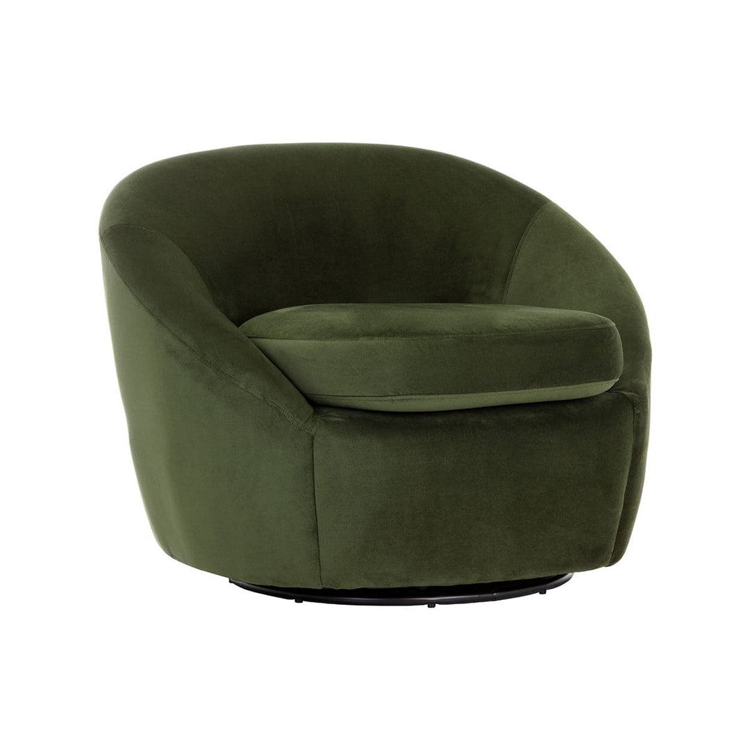 Bliss Swivel Lounge Chair-Sunpan-SUNPAN-110629-Lounge ChairsAbbington Hunter Green-4-France and Son