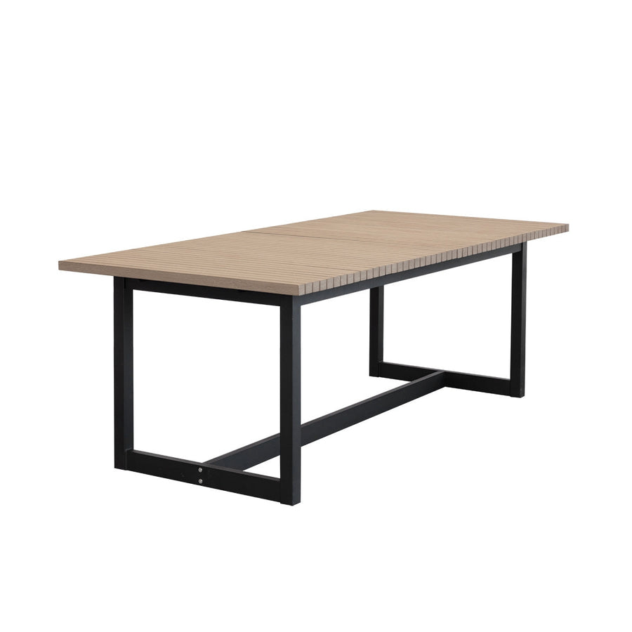 Geneve Extension Dining Table-Sunpan-SUNPAN-110737-Outdoor Dining TablesLight Brown - Black-1-France and Son