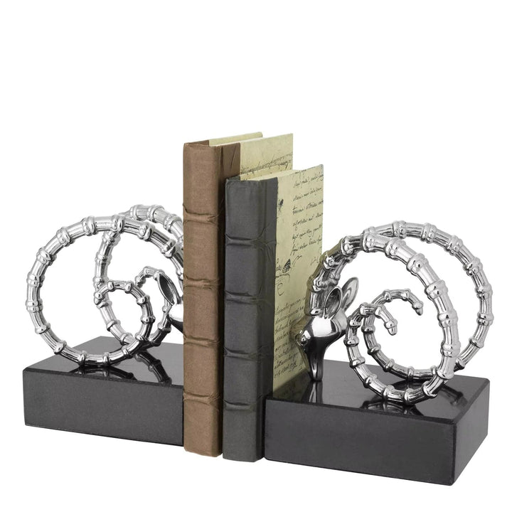 Bookend Ibex Set Of 2-Eichholtz-EICHHOLTZ-110980-BookendsSilver-3-France and Son