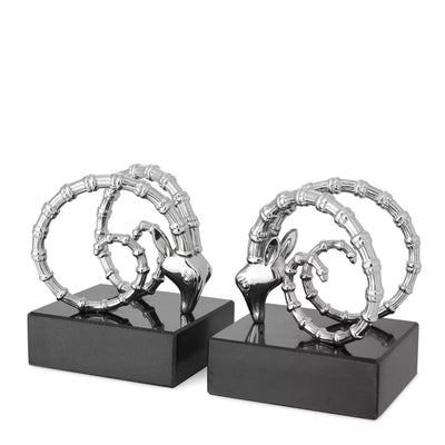 Bookend Ibex Set Of 2-Eichholtz-EICHHOLTZ-110980-BookendsSilver-1-France and Son