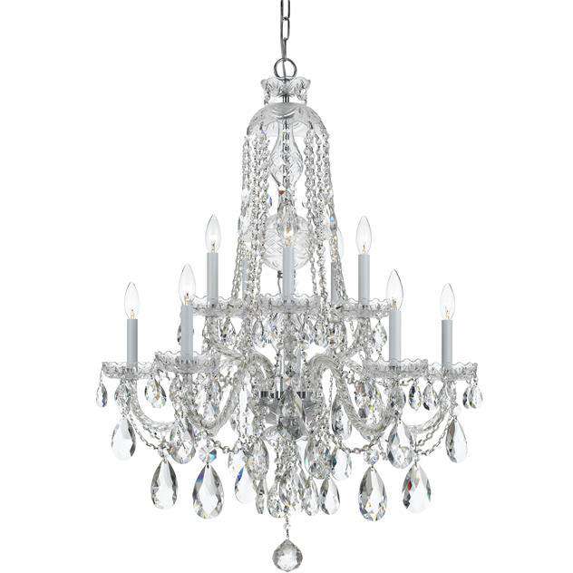 Traditional Crystal 10 Light Chandelier-Crystorama Lighting Company-CRYSTO-1110-CH-CL-MWP-ChandeliersChrome-Clear Crystal-2-France and Son