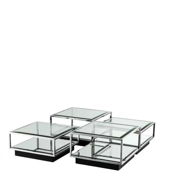 Coffee Table Tortona Polished Stainless Steel S/4-Eichholtz-EICHHOLTZ-111074-Coffee Tables-4-France and Son
