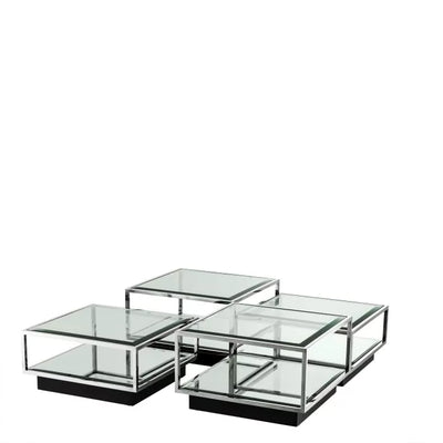Coffee Table Tortona Polished Stainless Steel S/4-Eichholtz-EICHHOLTZ-111074-Coffee Tables-4-France and Son
