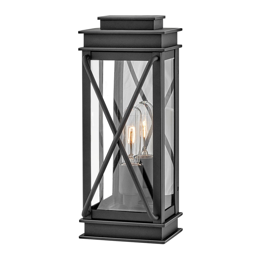 Outdoor Montecito - Small Wall Mount Lantern-Hinkley Lighting-HINKLEY-11190MB-PlantersMuseum Black-1-France and Son