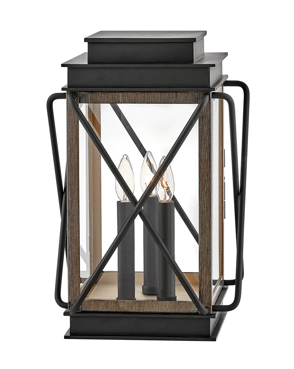 Outdoor Montecito - Medium Pier Mount Lantern 12V-Hinkley Lighting-HINKLEY-11197BK-LV-Outdoor Post LanternsBlack Driftwood / LED-2-France and Son