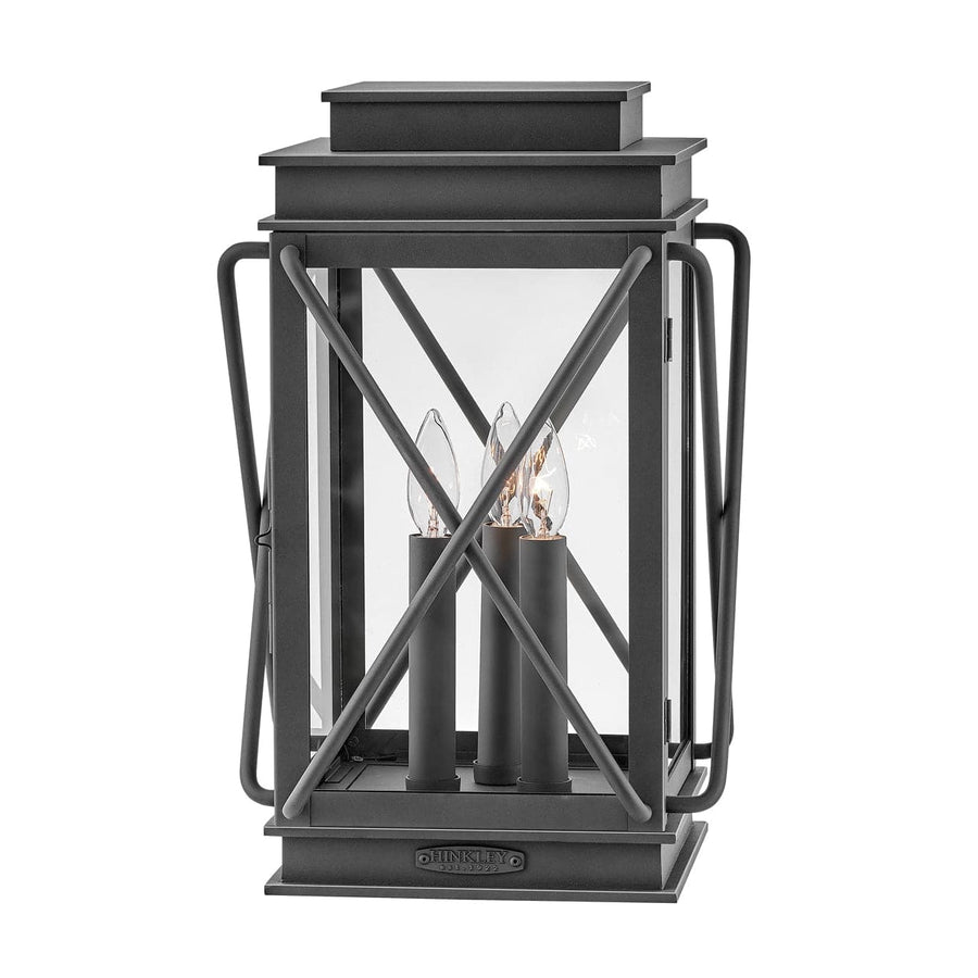 Outdoor Montecito - Medium Pier Mount Lantern 12V-Hinkley Lighting-HINKLEY-11197MB-LV-Outdoor Post LanternsMuseum Black / LED-1-France and Son