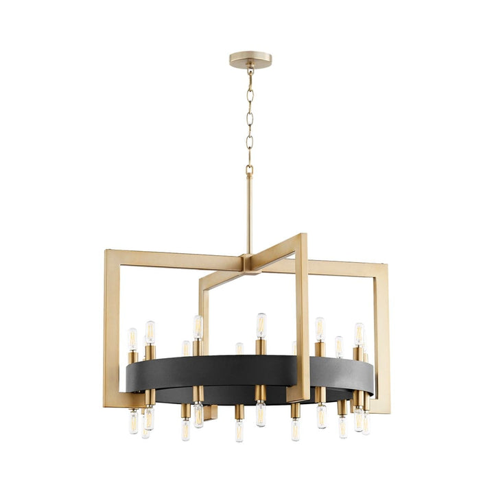 Archibald Chandelier 24-Light Noir & Aged Brass-Cyan Design-CYAN-11269-Chandeliers-1-France and Son