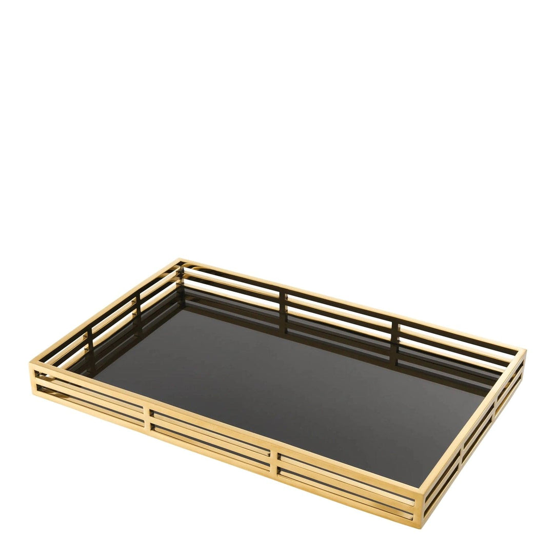 Tray Giacomo-Eichholtz-EICHHOLTZ-110520-TraysMatte Black Finish / Black Mirror Glass-6-France and Son