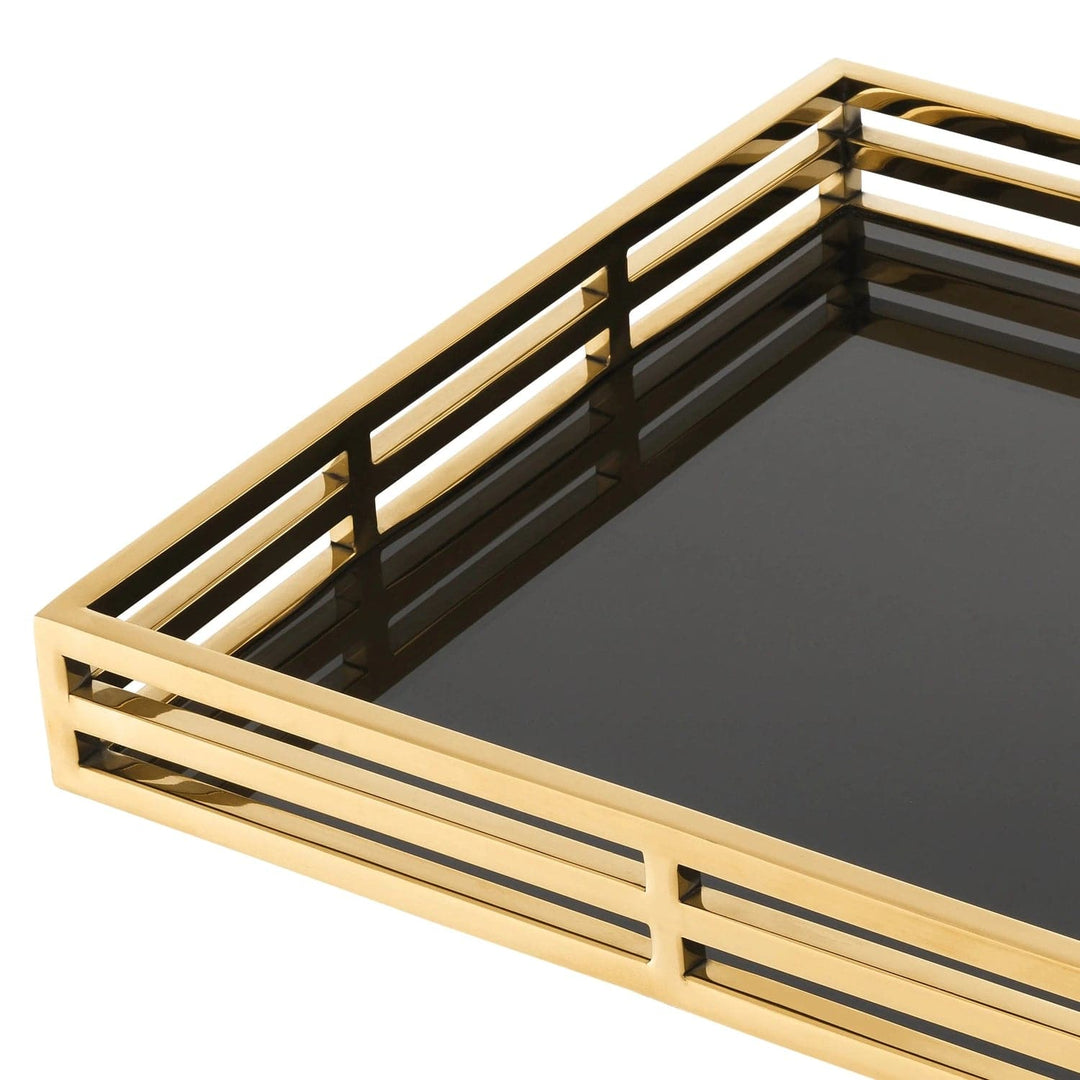 Tray Giacomo-Eichholtz-EICHHOLTZ-110520-TraysMatte Black Finish / Black Mirror Glass-8-France and Son