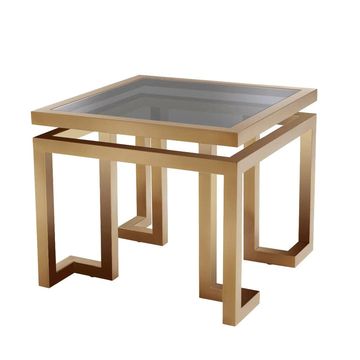 Side Table Palmer-Eichholtz-EICHHOLTZ-114030-Side TablesBrushed Brass Finish / Smoke Glass-6-France and Son