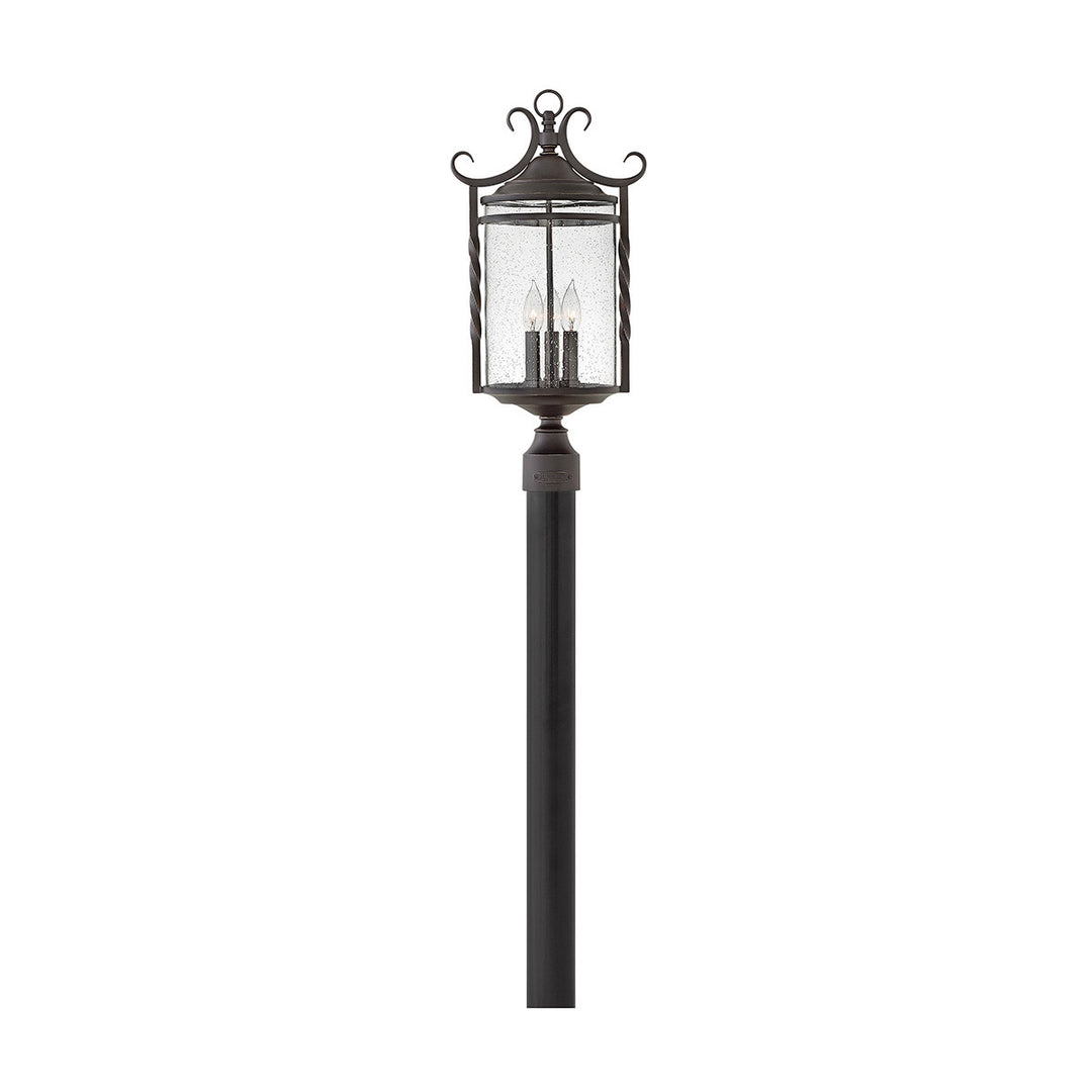 Outdoor Casa Post Lantern- Large-Hinkley Lighting-HINKLEY-1141OL-Outdoor LightingOlde Black with Clear Seedy Glass-3-France and Son