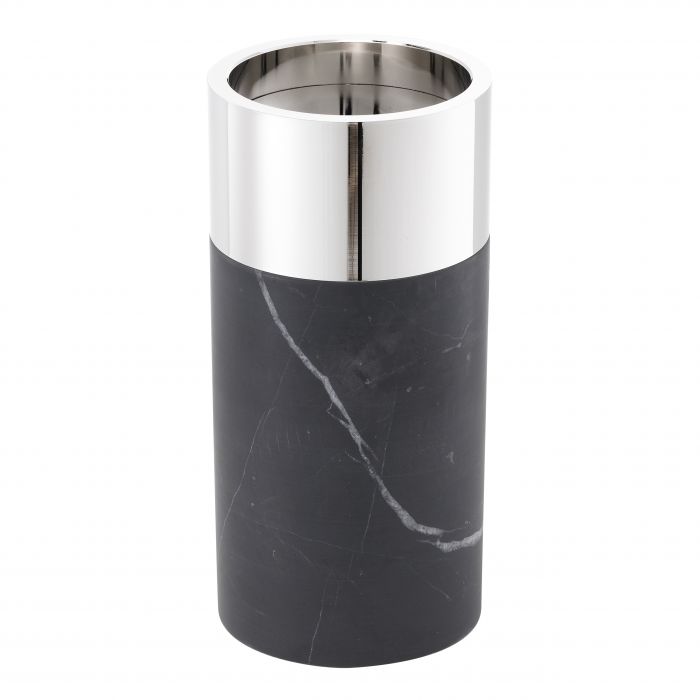Candle Holder Sierra Black Marble Nickel Finish Set of 3-Eichholtz-Eichholtz-114540-Decor-3-France and Son