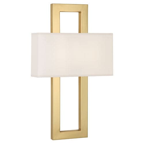 Doughnut Wall Sconce-Robert Abbey Fine Lighting-ABBEY-115-Outdoor Wall SconcesSnowflake Fabric Shade-Antique Brass Finish-1-France and Son