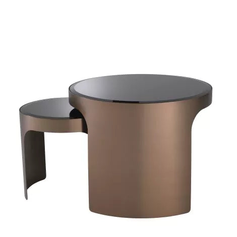 Side Table Piemonte brushed copper finish set of 2-Eichholtz-EICHHOLTZ-115053-Side Tables-3-France and Son