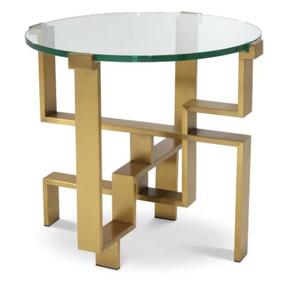 Side Table Chuck brushed brass finish-Eichholtz-EICHHOLTZ-115120-Side Tables-1-France and Son