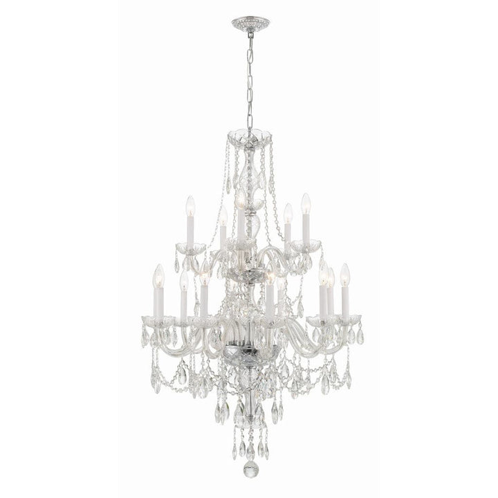 Traditional Crystal 15 Light Chandelier-Crystorama Lighting Company-CRYSTO-1155-CH-CL-MWP-ChandeliersPolished Chrome-1-France and Son