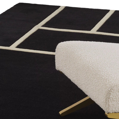 Carpet Omar black off-white 300 x 400 cm-Eichholtz-EICHHOLTZ-115826-Rugs-2-France and Son