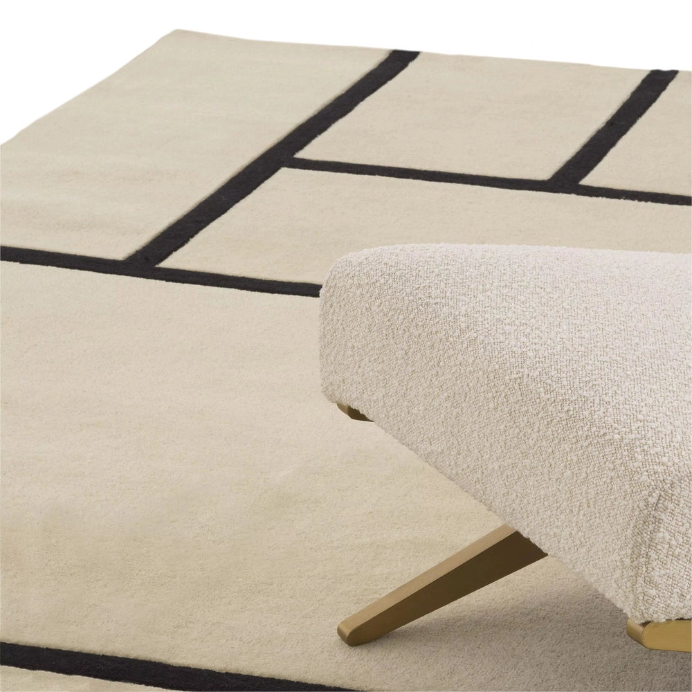 Carpet Omar off-white black 200 x 300 cm-Eichholtz-EICHHOLTZ-115827-Rugs-2-France and Son