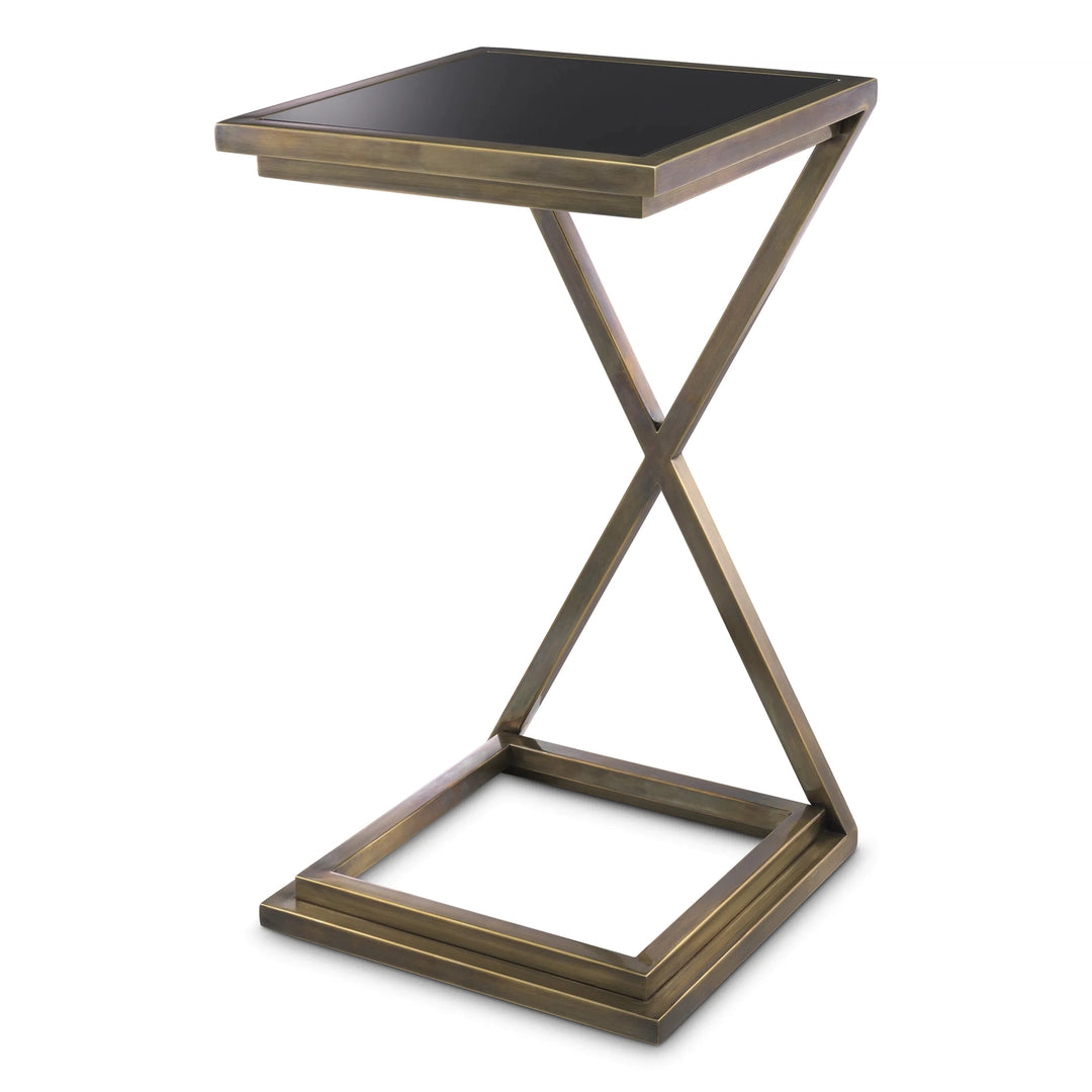 Side Table Cross-Eichholtz-EICHHOLTZ-115960-Side TablesVintage brass finish-4-France and Son