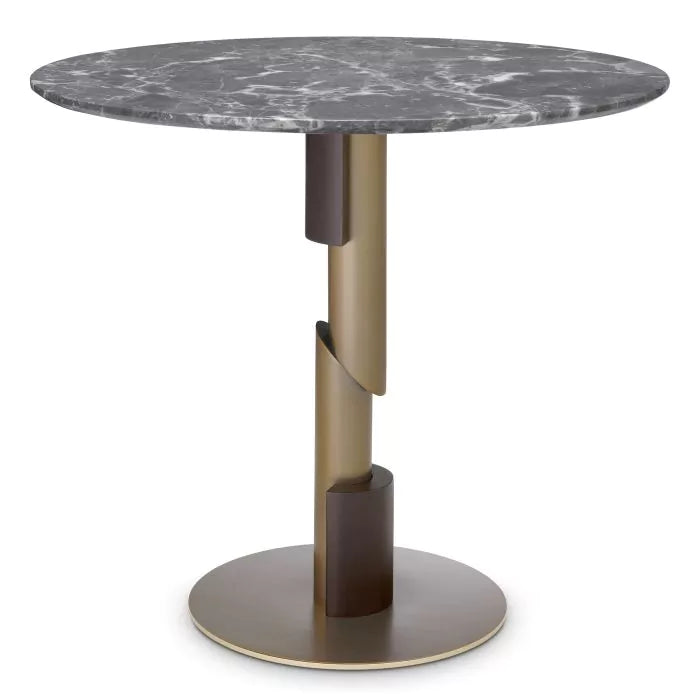Dining Table Flow brushed brass grey marble-Eichholtz-EICHHOLTZ-116290-Dining TablesGrey Marble-1-France and Son