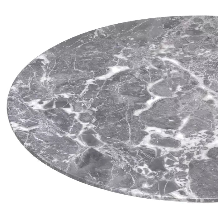 Dining Table Flow brushed brass grey marble-Eichholtz-EICHHOLTZ-116290-Dining TablesGrey Marble-5-France and Son