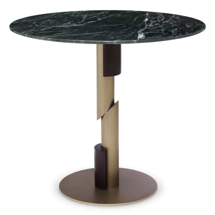 Dining Table Flow brushed brass grey marble-Eichholtz-EICHHOLTZ-116300-Dining TablesGreen Marble-2-France and Son