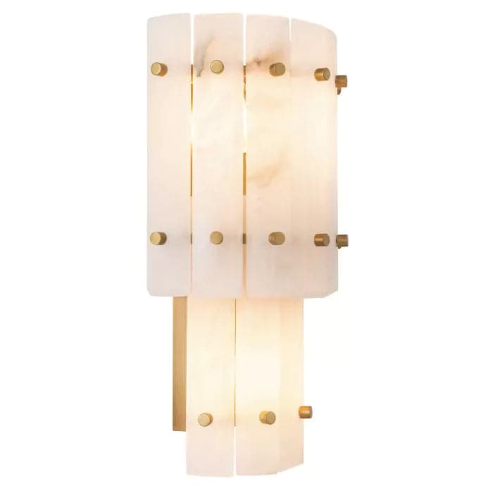 Wall Lamp Blason Double antique brass finish alabaster-Eichholtz-EICHHOLTZ-116698UL-Wall Lighting-2-France and Son