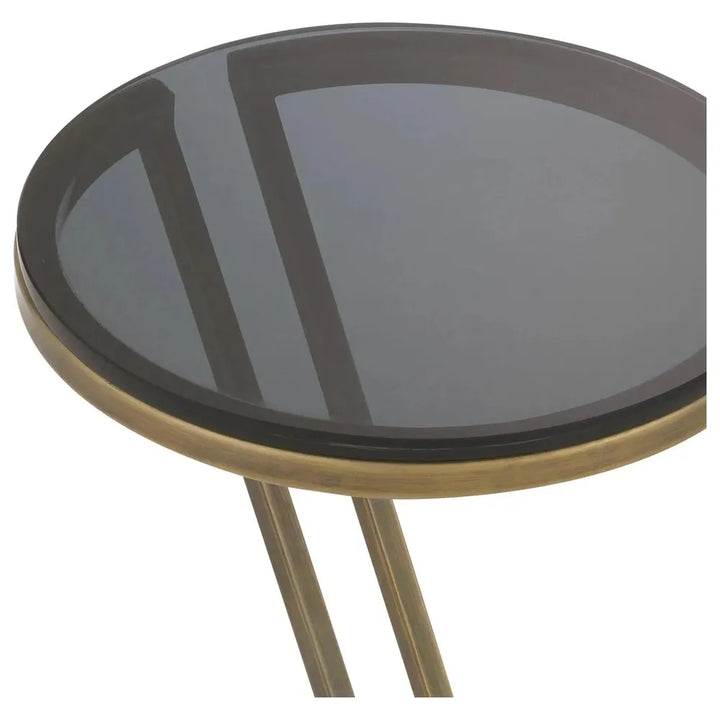 Side Table Falcone-Eichholtz-EICHHOLTZ-116744-Side TablesVintage brass finish/smoke glass-7-France and Son