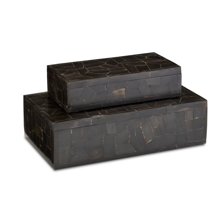 Black Bone Mosaic Box Set of 2-Currey-CURY-1200-0452-Baskets & Boxes-1-France and Son