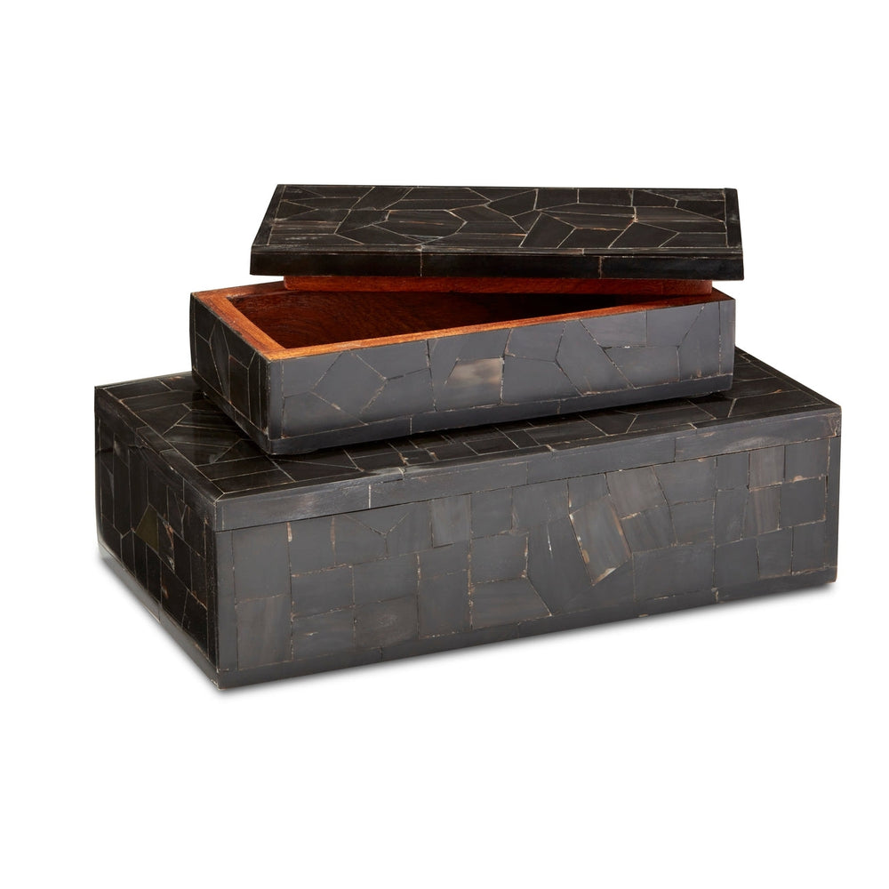 Black Bone Mosaic Box Set of 2-Currey-CURY-1200-0452-Baskets & Boxes-2-France and Son