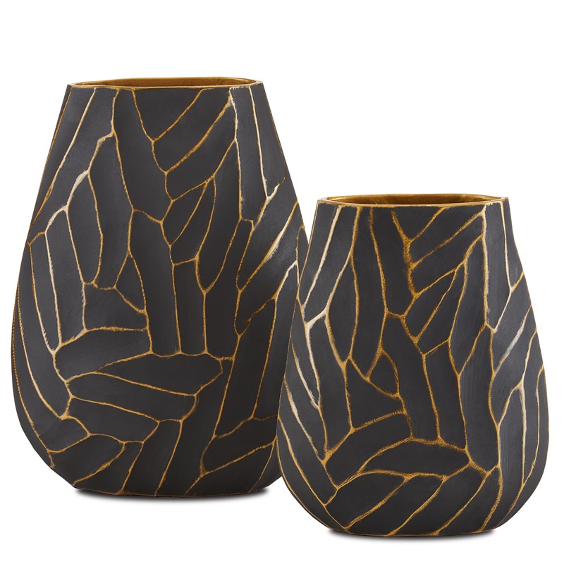Anika Black Vase Set of 2-Currey-CURY-1200-0588-Vases-1-France and Son