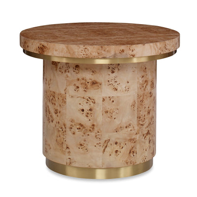 Burl Round End Table-Ambella-AMBELLA-12589-900-003-Coffee TablesLight Brown-1-France and Son