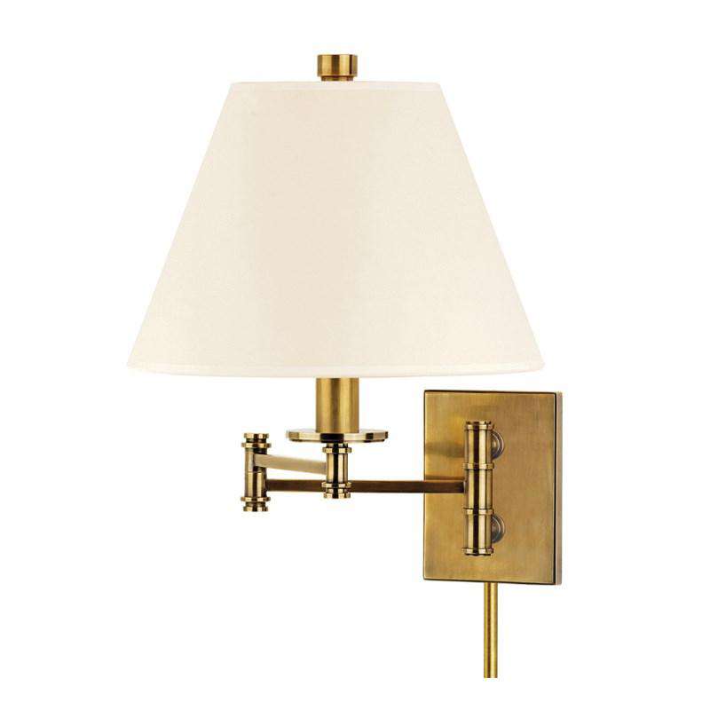 Claremont 1 Light Wall Sconce-Hudson Valley-HVL-7721-AGB-WS-Wall LightingAged Brass-1-France and Son