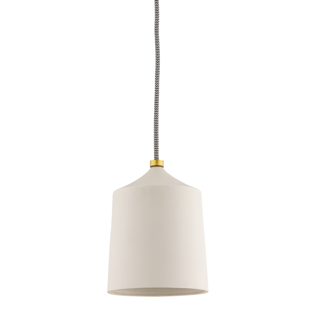 Megan 1 Light Pendant-Mitzi-HVL-H339701-AGB/MW-PendantsAged Brass/Matte White-2-France and Son